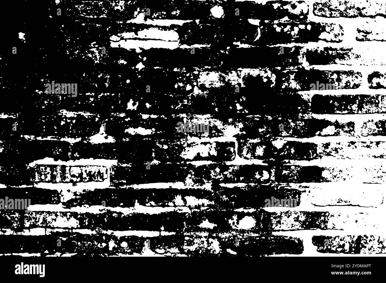 Grunge black texture as brick wall shape on white background (Vector ...