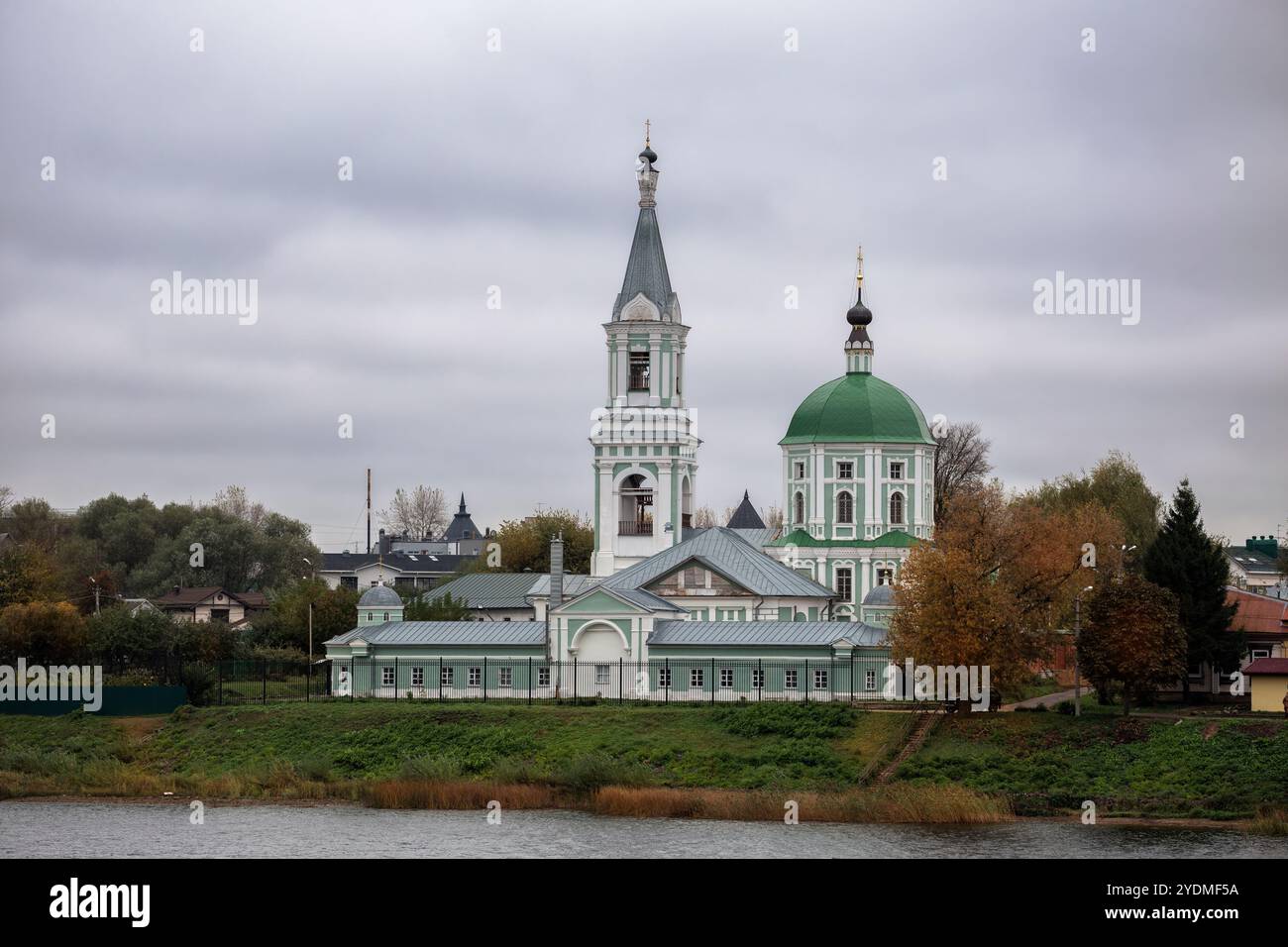 View of the Monastery of St. Catherine on the bank of the Volga River ...