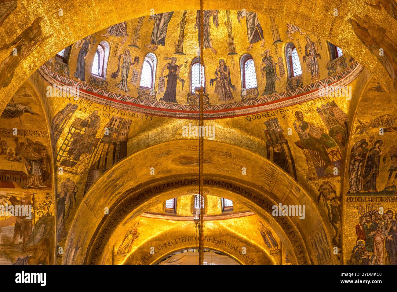 Venice, Italy - February 7, 2024: Interior view of the famous Basilica of Saint Mark in Venice, Italy Stock Photo