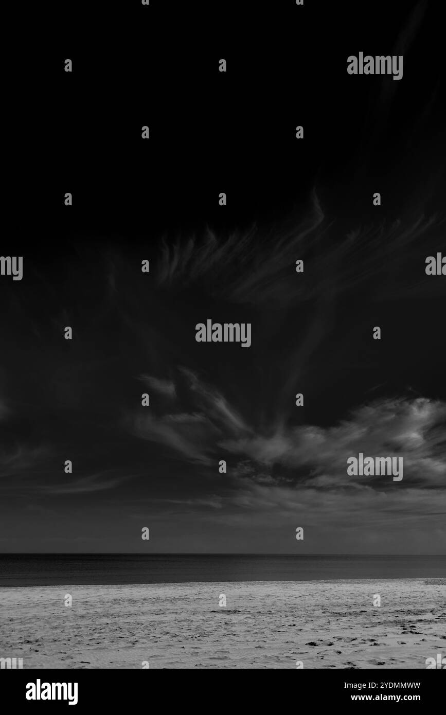 Baltic Sea Beach in Black and White Stock Photo - Alamy