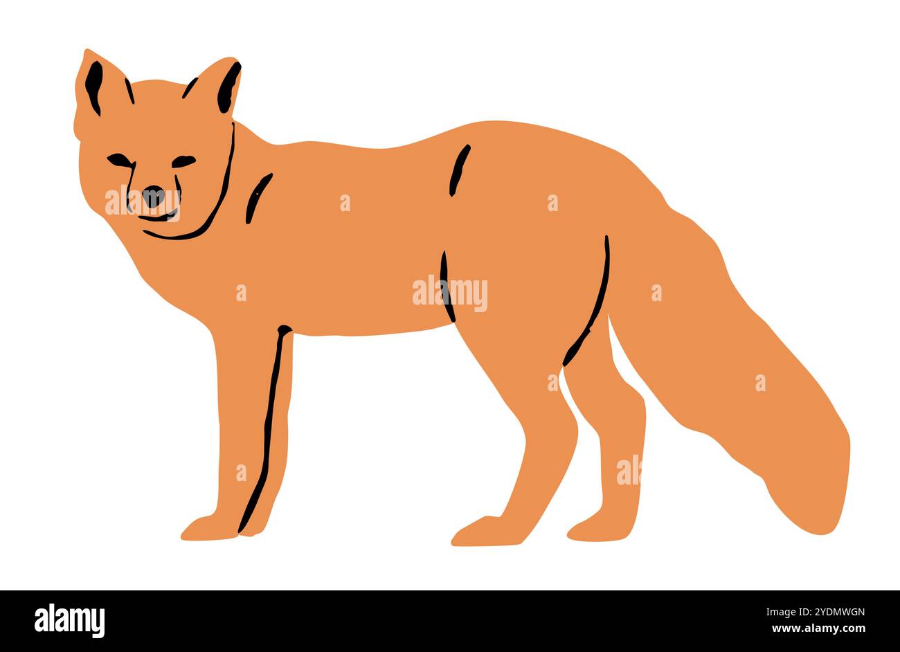 Cartoon red fox funny foxes with black paws hi-res stock photography ...