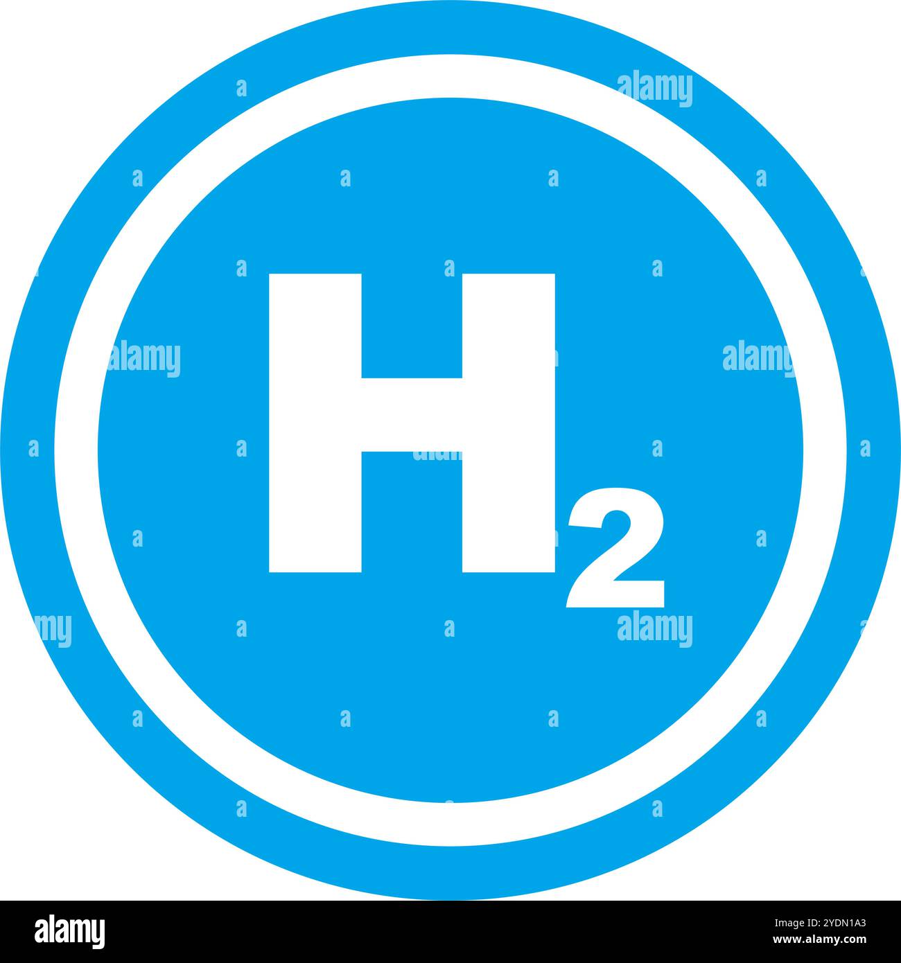 Hydrogen molecule icon. H2 icon. Editable vector. Stock Vector