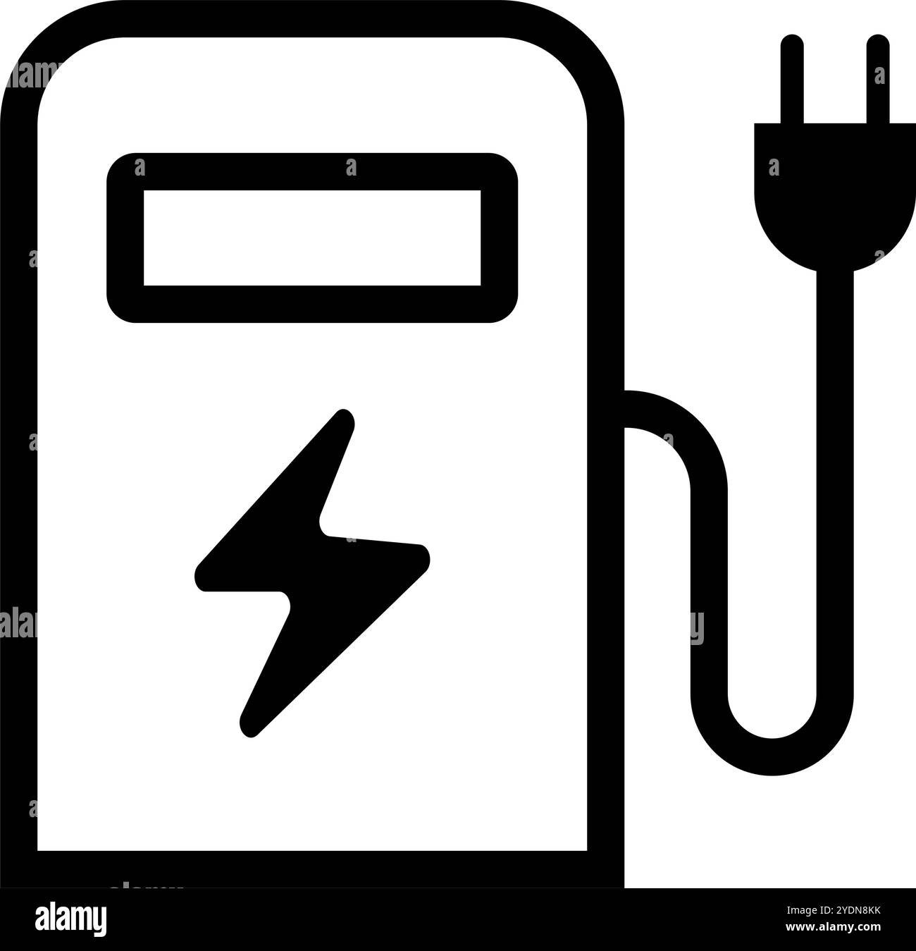 Simple electric charging station icon. EV charging station. Editable vector. Stock Vector