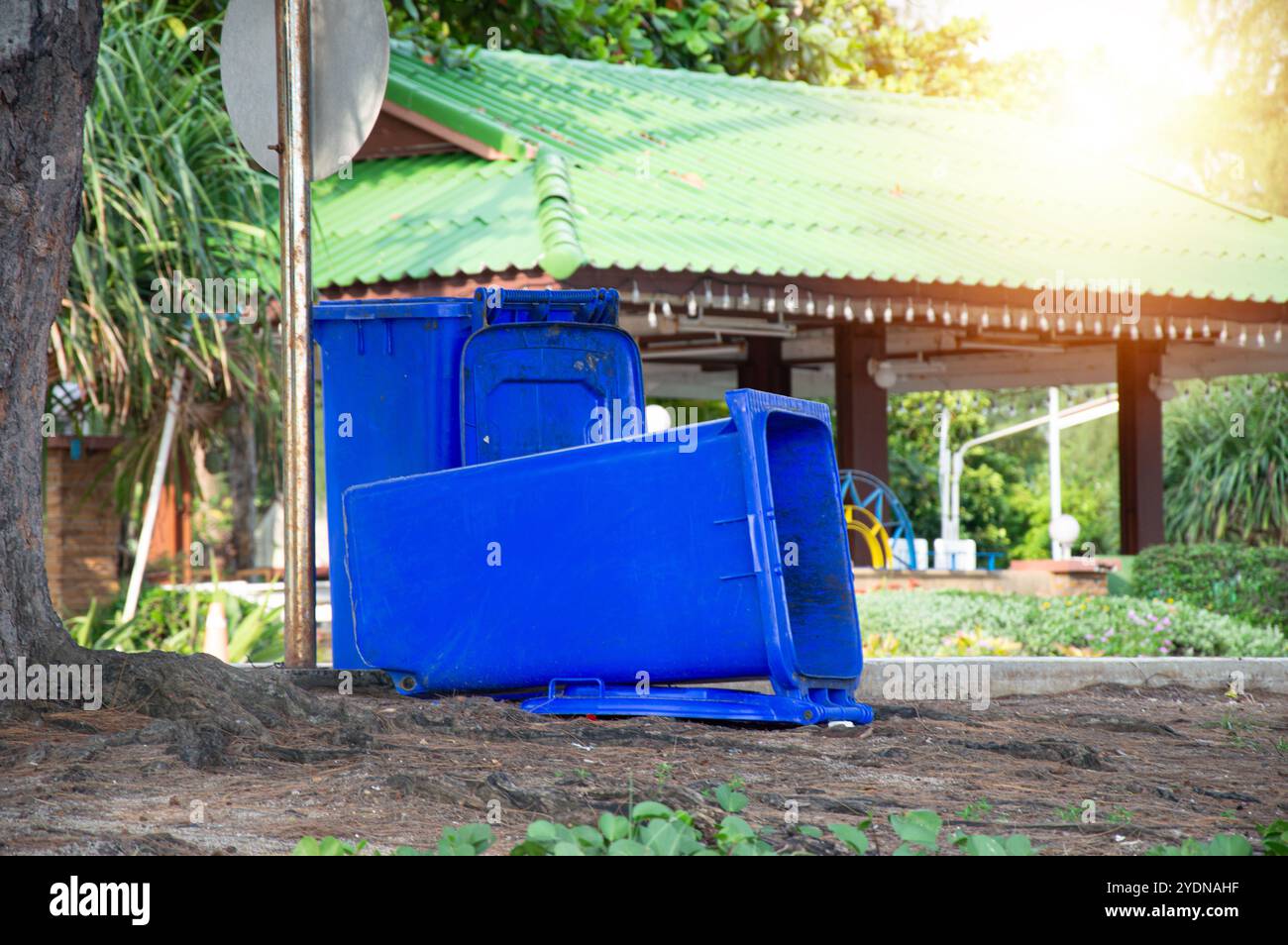 Dustbin on side hi-res stock photography and images - Alamy
