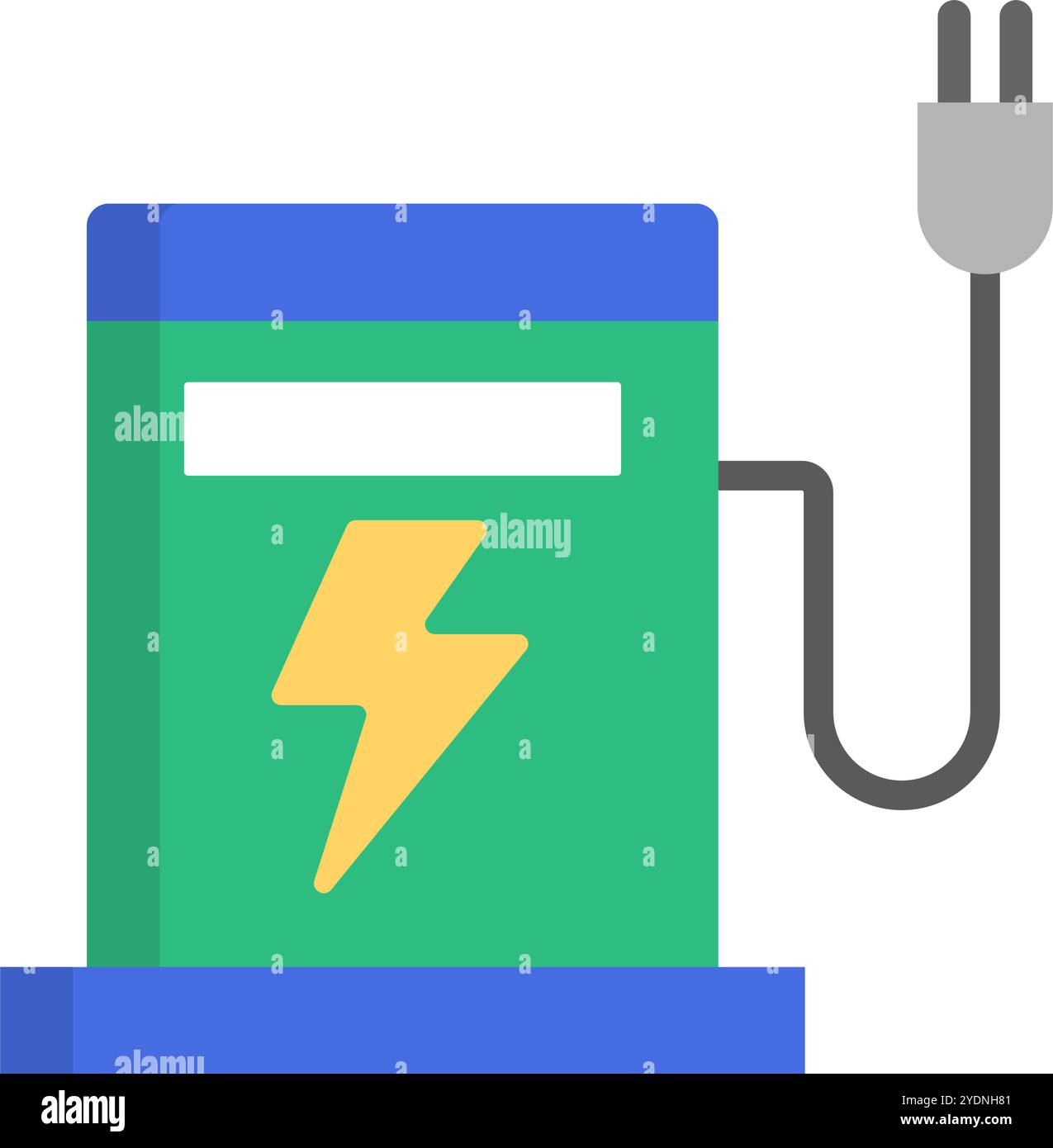 Flat design EV charging station icon. Editable vector. Stock Vector