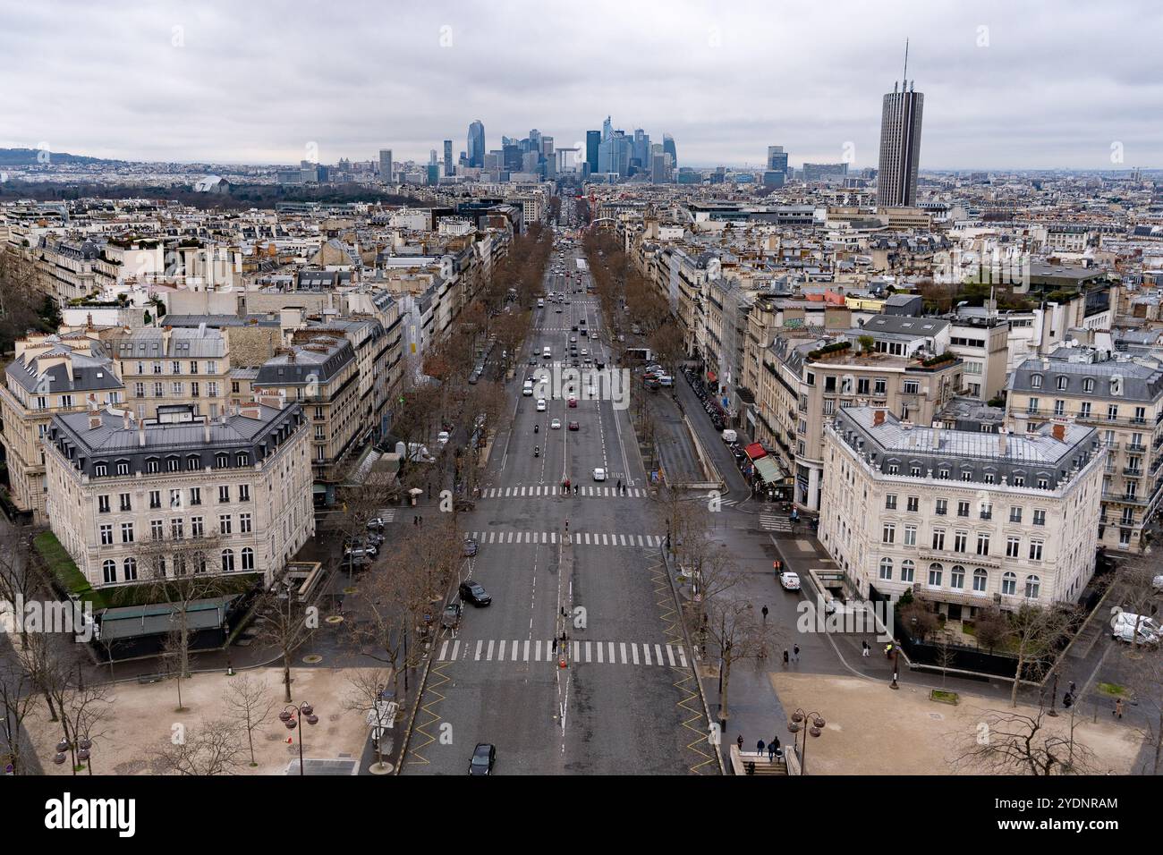 View from the top of the Arc de Triomphe in Paris, France Stock Photo ...