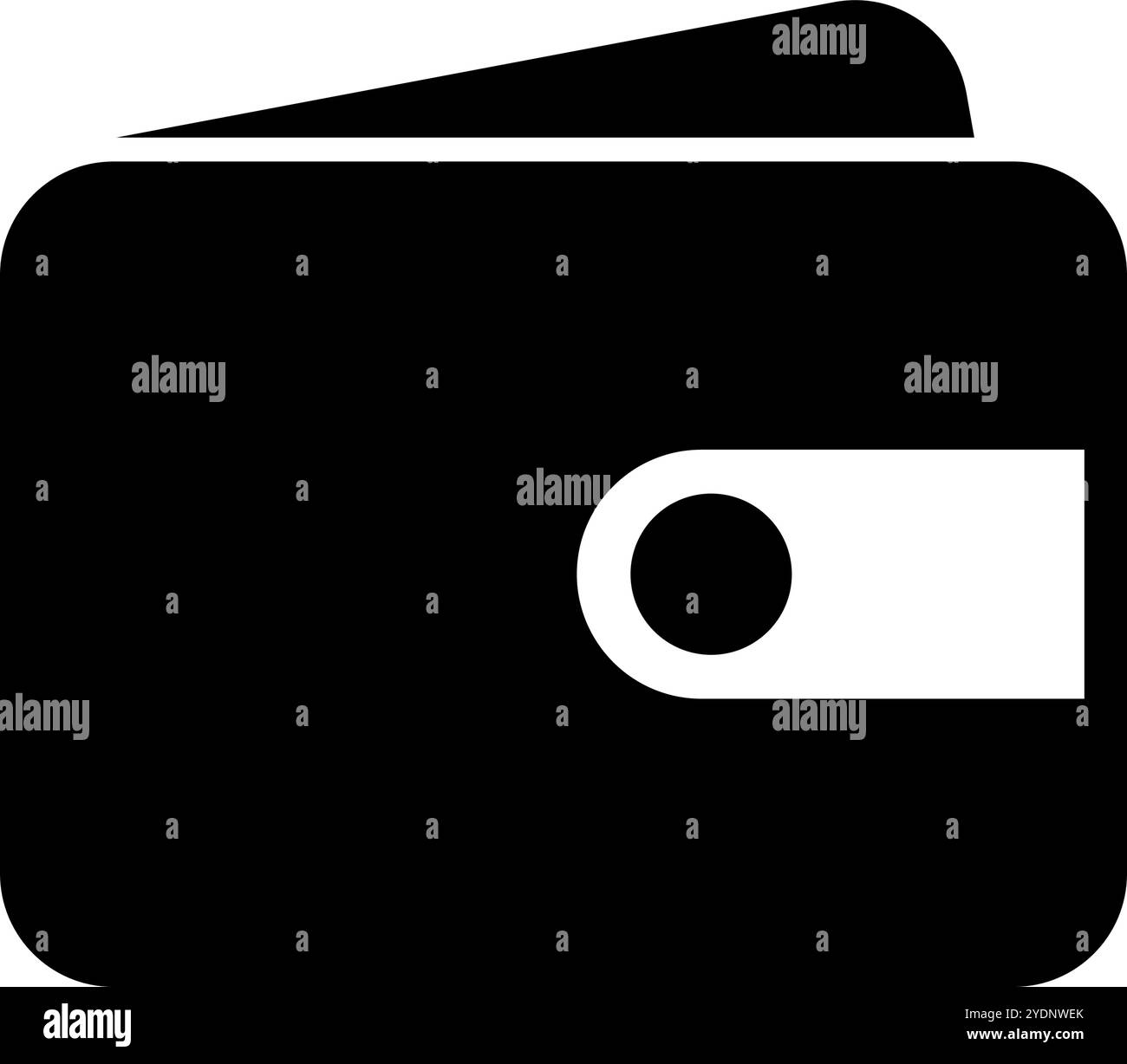 Stylish wallet silhouette icon. Editable vector. Stock Vector