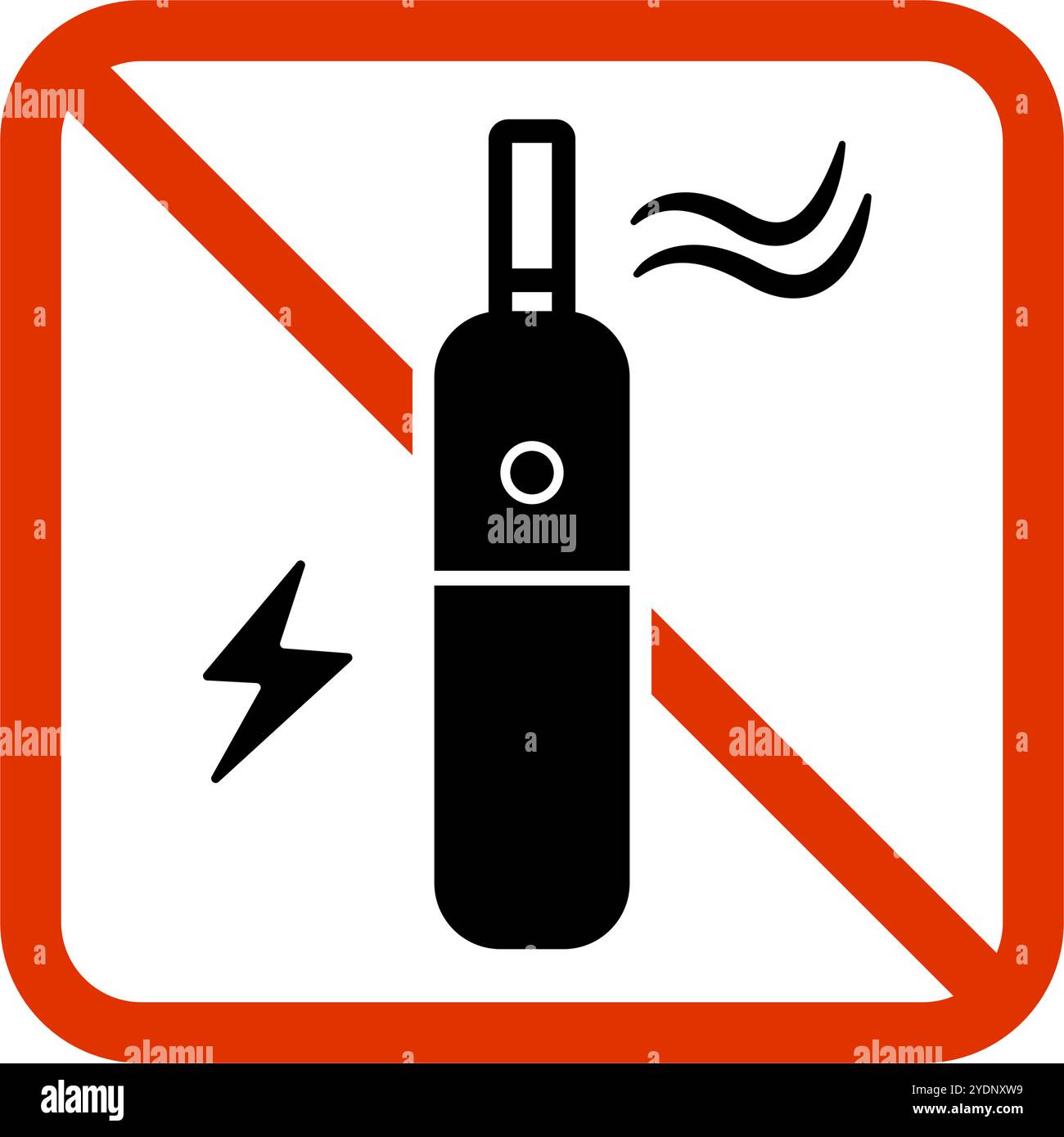 Electrobic Sign Electronic Cigarette Ban Sign. E-cigarette regulation. Editable vector ...