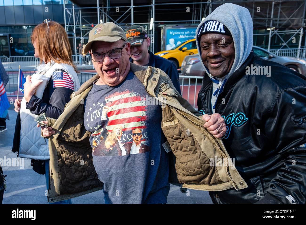 New York, NY, USA. 27th Oct, 2024. Crowds of supporters of Donald Trump ...