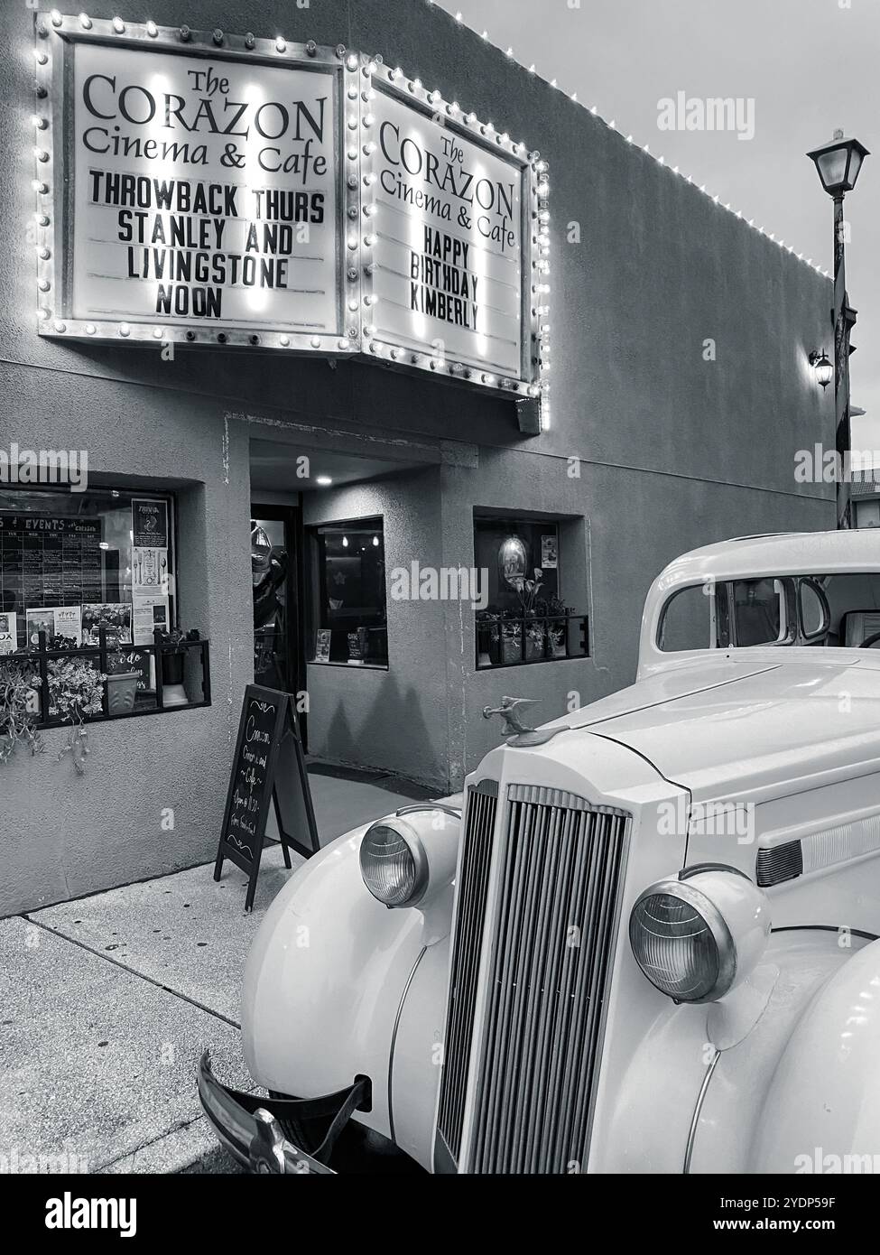 1935 Packard Eight in front of the Corazon Cinema and Cafe in St. Augustine, Florida, USA - Smartphone Captured Stock Image