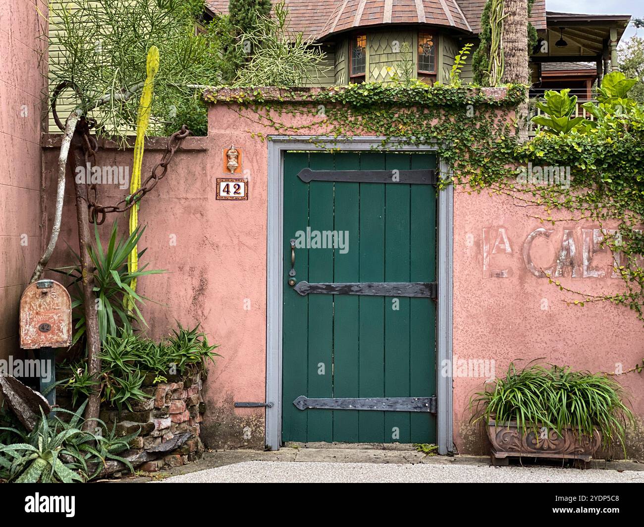 Garden Gate in St. Augustine, Florida, USA - Smartphone Captured Stock Image
