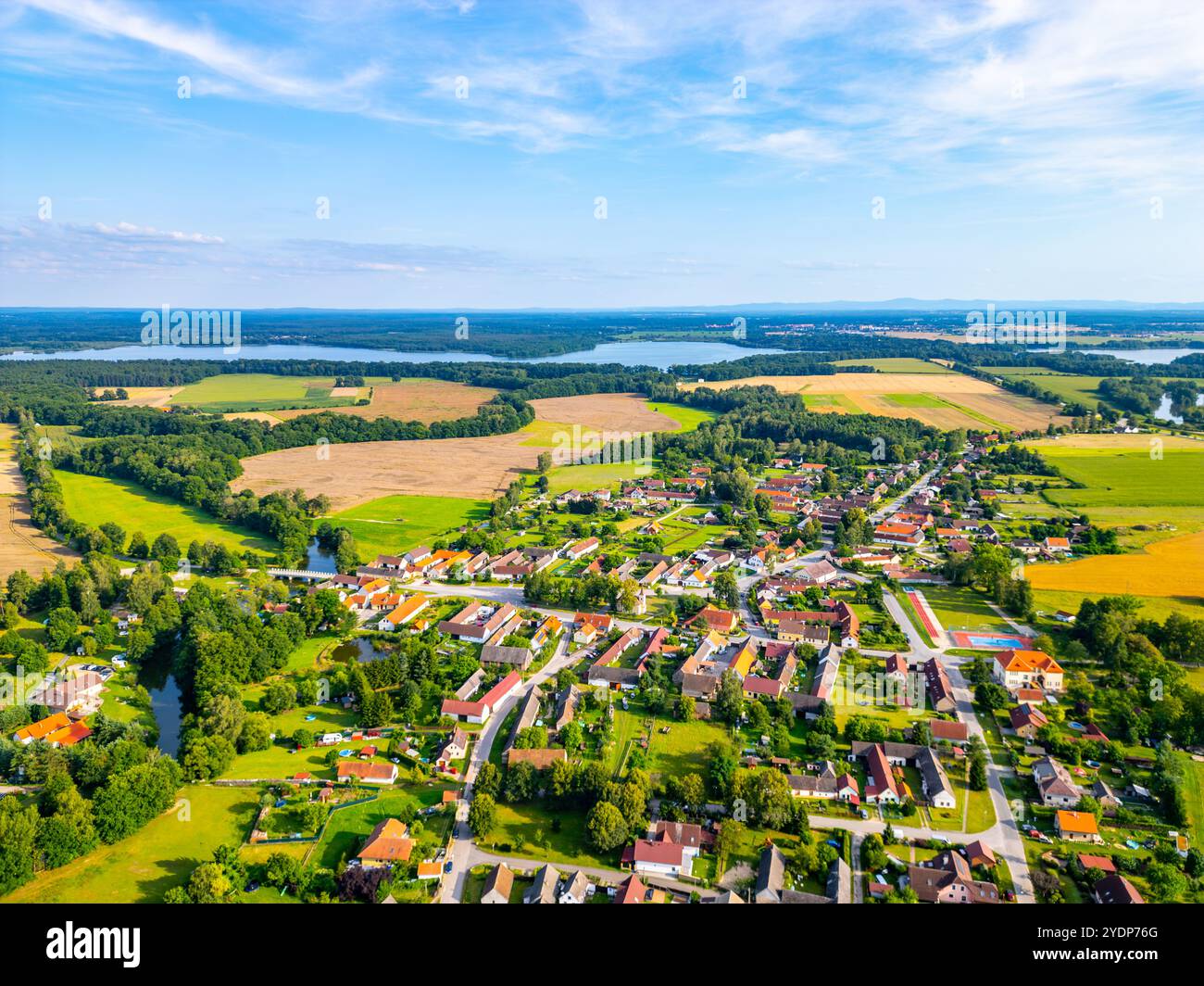 Trebone Expansive aerial view showcasing the rural landscape around Trebon ...