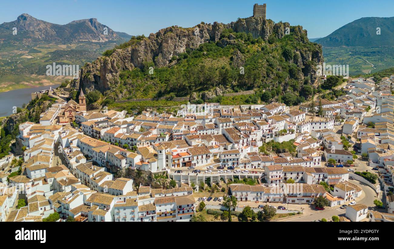 Aerial view of Zahara de la Sierra, Andalucia, Spain Stock Photo - Alamy
