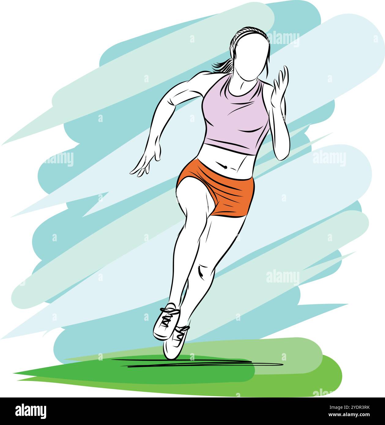 Woman running speed race action Stock Vector Images - Alamy