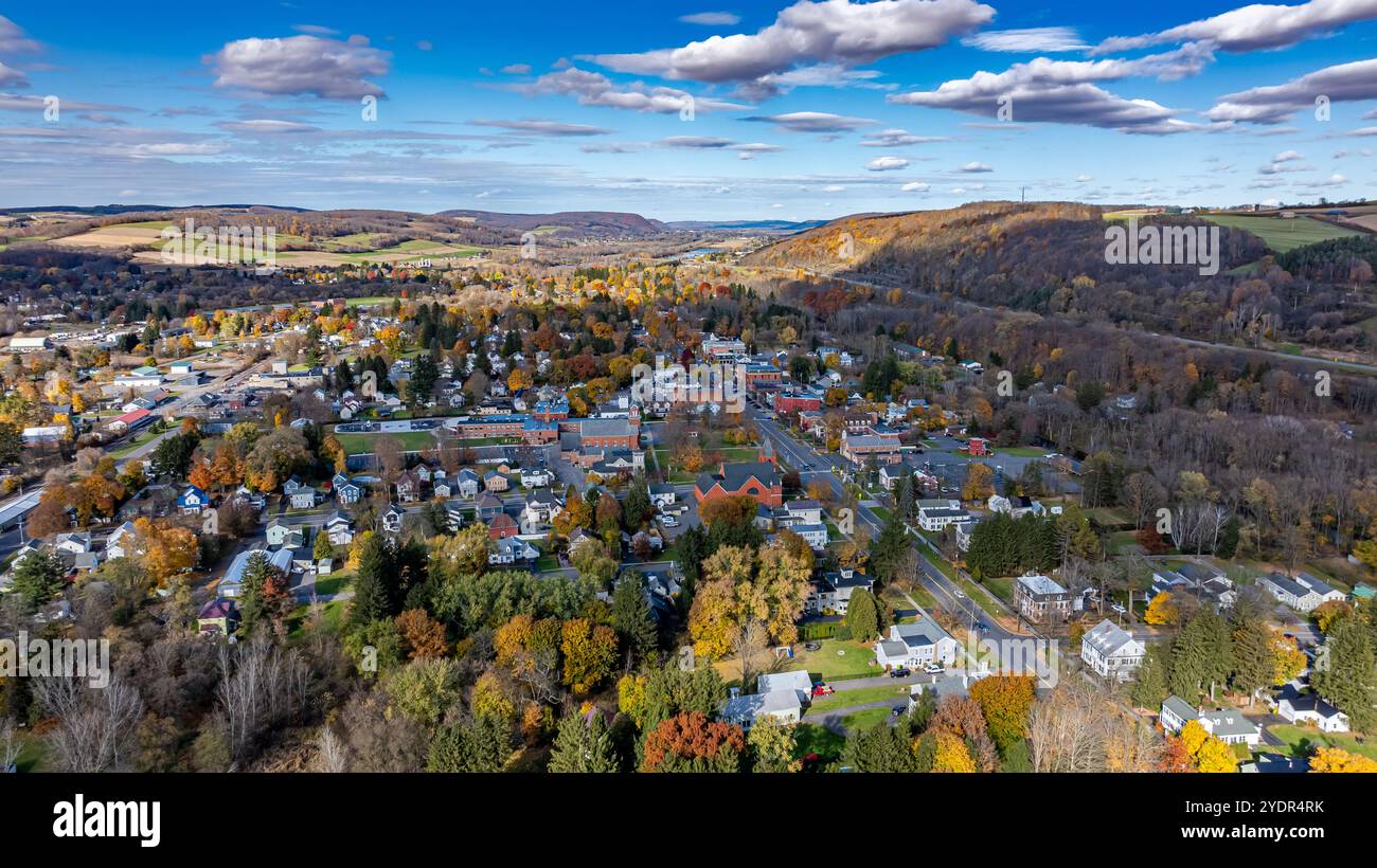 Sortlandny Aerial photo of fall foliage surrounding the Village of Homer, Cortland ...