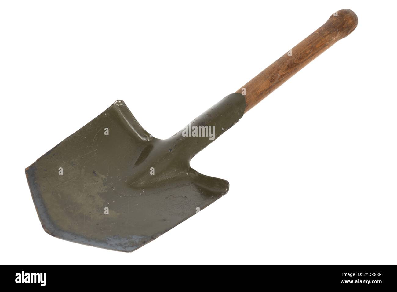 infantry small shovel isolated on a white background. Stock Photo