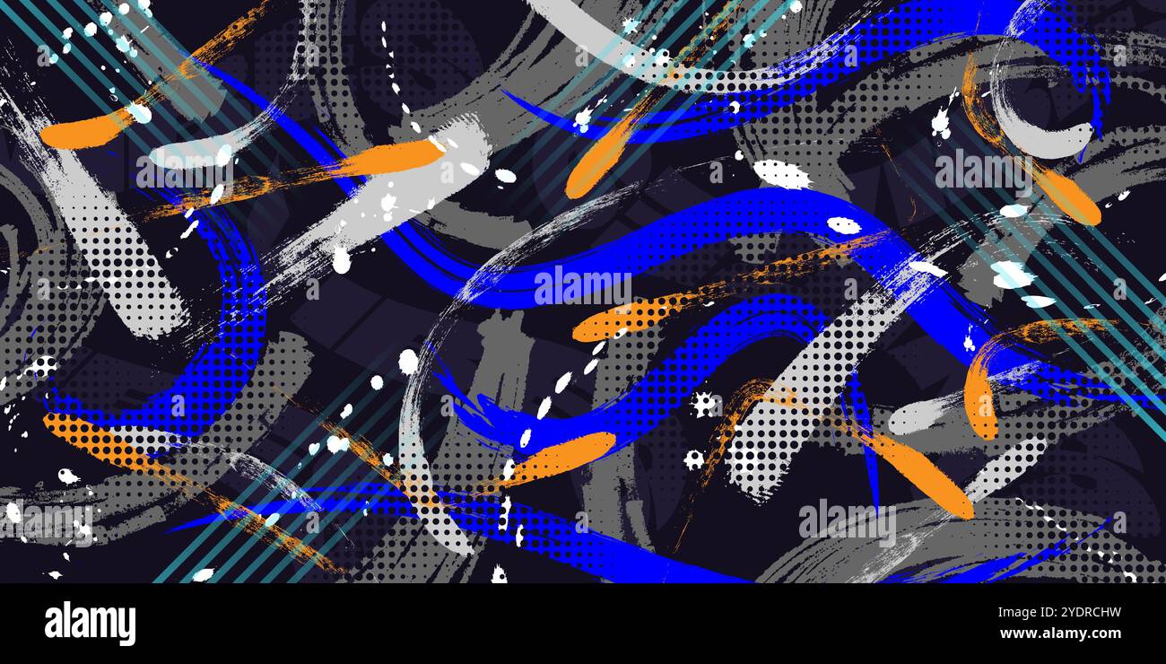 Abstract and Creative Art Background with Brush Texture and Geometric ...