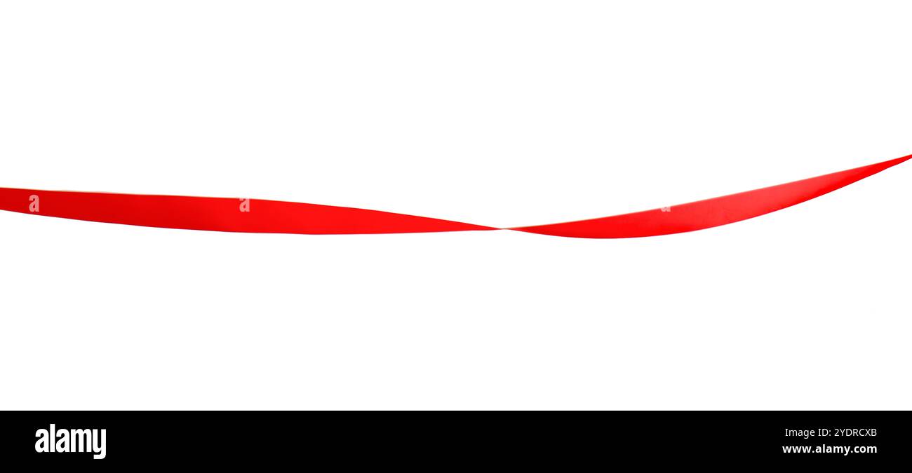 Finish. One red ribbon isolated on white Stock Photo - Alamy