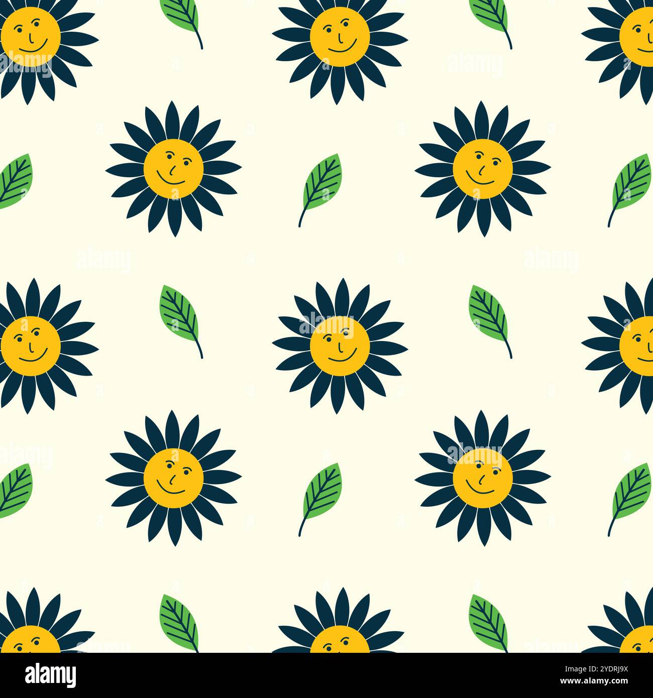 Seamless floral vector pattern in vivid colors. Stock Vector