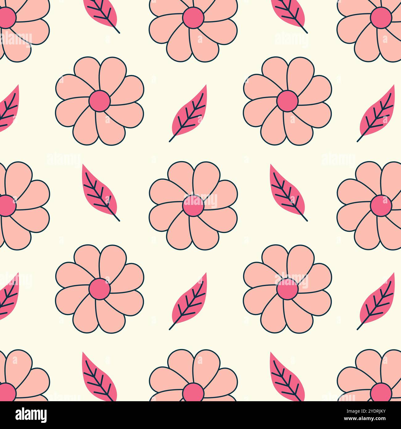 Seamless floral vector pattern in vivid colors. Stock Vector