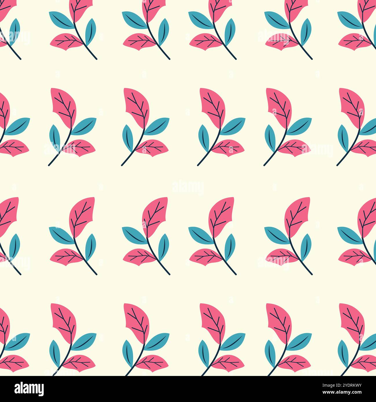 Seamless floral vector pattern in vivid colors. Stock Vector