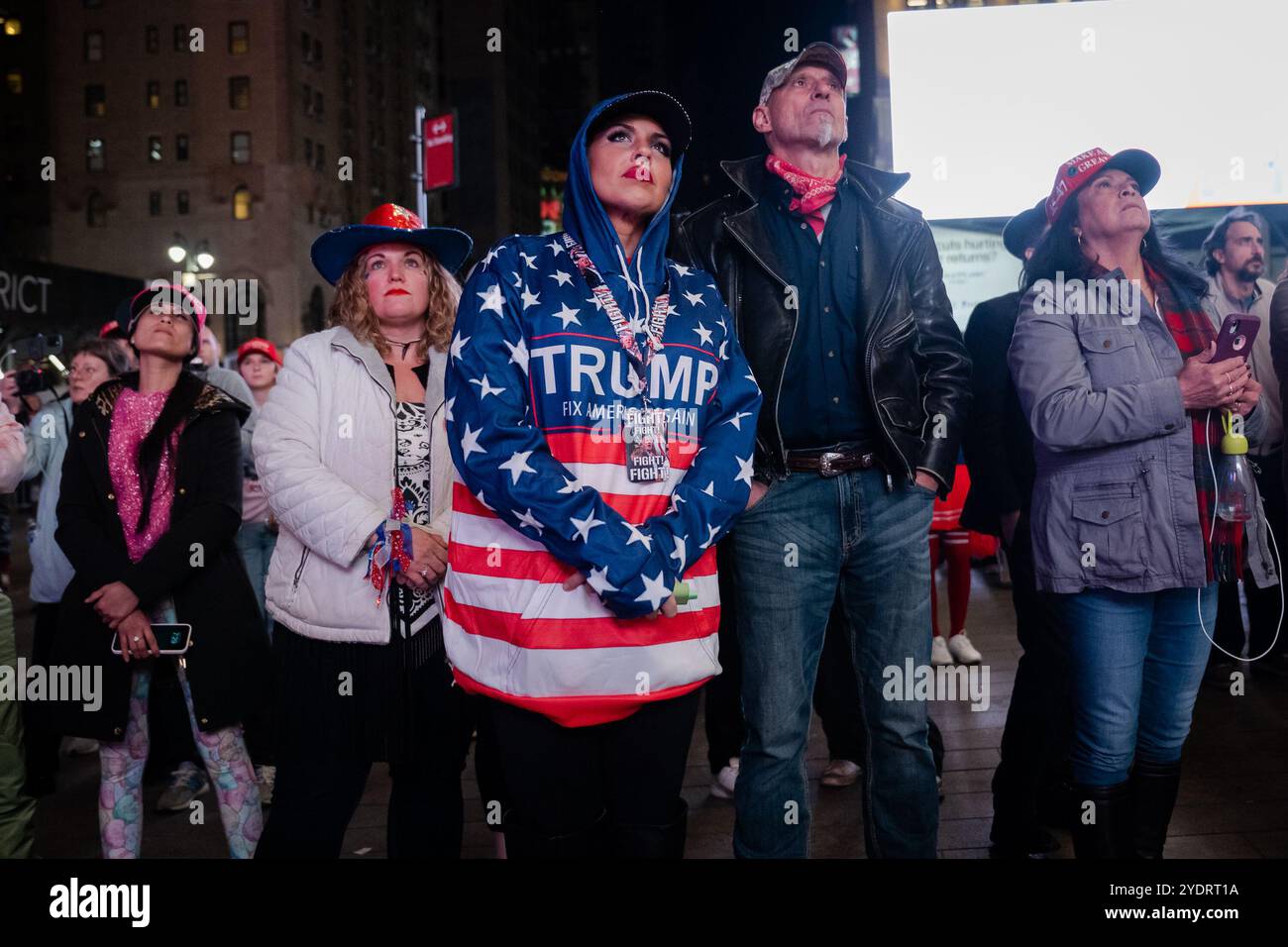 New York, USA. 27th Oct, 2024. Trump supporters, who didn't have a ...