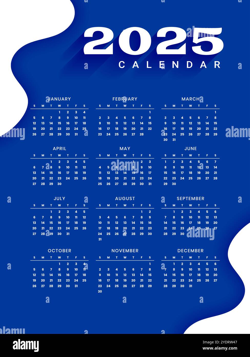 printable 2025 monthly calendar template in business style vector Stock Vector Image & Art Alamy