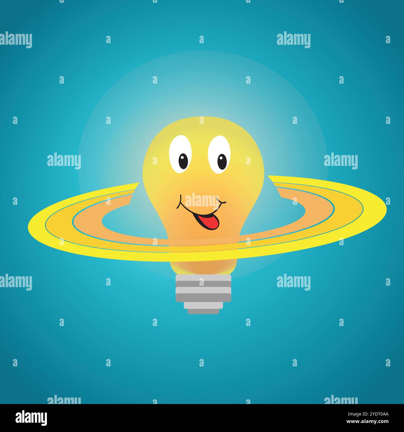 Cute light bulb with three circles Stock Vector