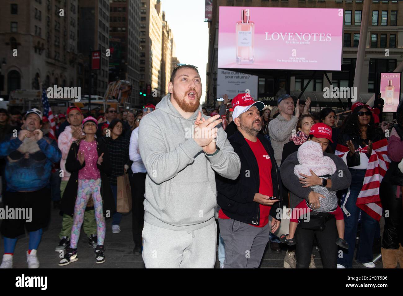 New York, NY. October 27th, 2024. Trump supporters line up for entry ...