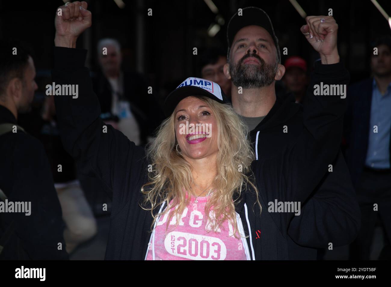 New York, NY. October 27th, 2024. Trump supporters line up for entry ...
