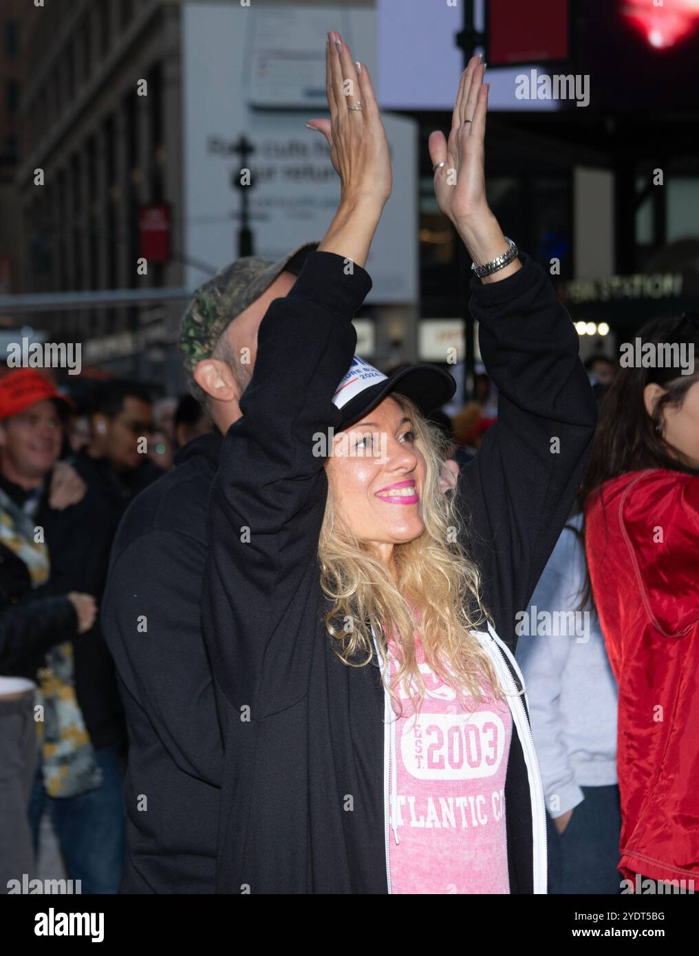 New York, NY. October 27th, 2024. Trump supporters line up for entry ...