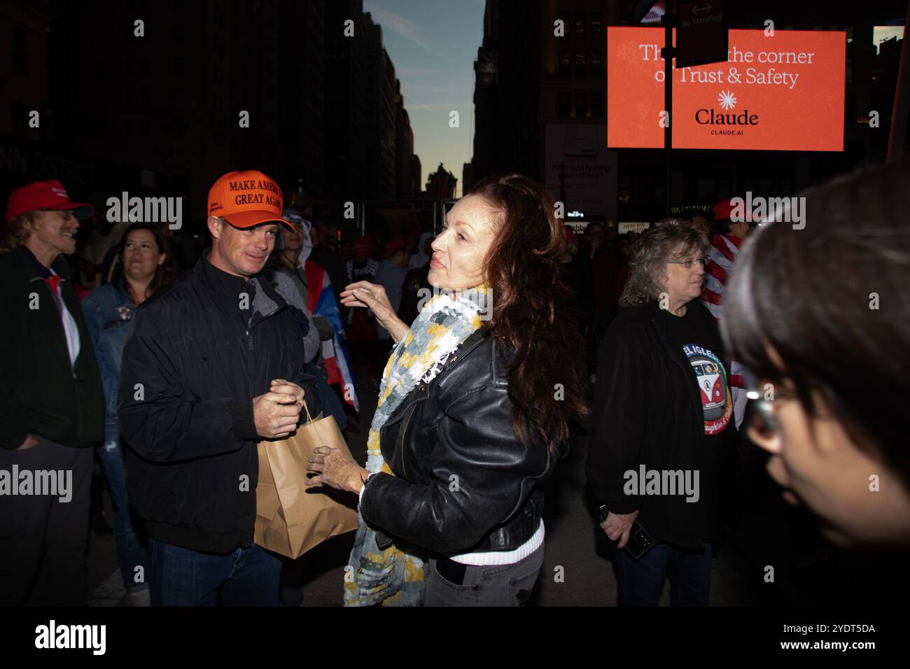 New York, NY. October 27th, 2024. Trump supporters line up for entry ...