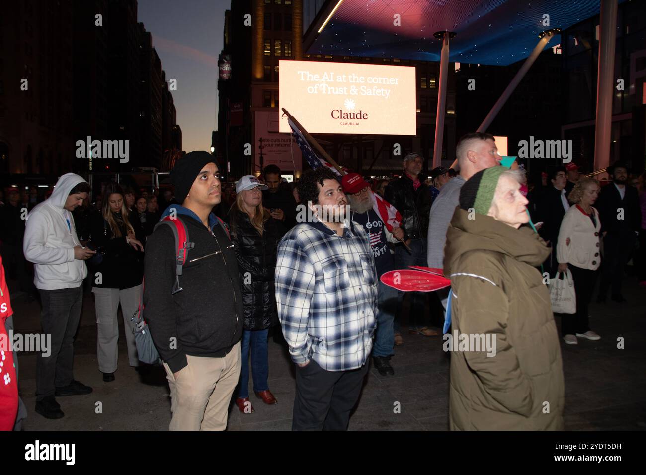 New York, NY. October 27th, 2024. Trump supporters line up for entry ...