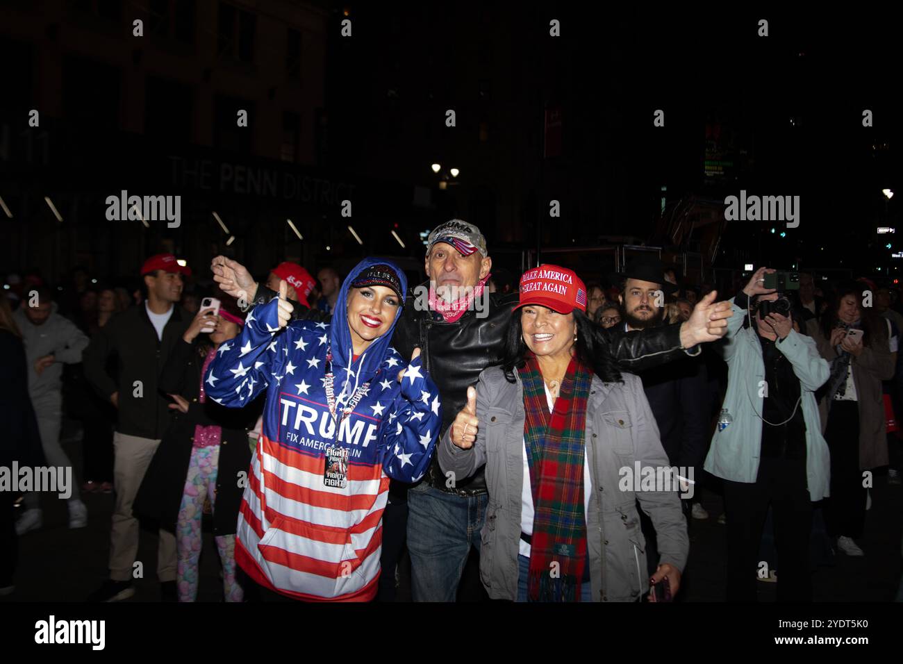 New York, NY. October 27th, 2024. Trump supporters line up for entry ...
