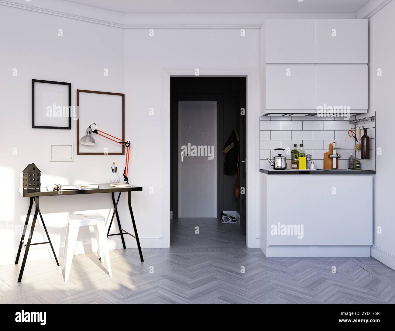scandinavian style interior. 3d rendering concept design Stock Photo ...