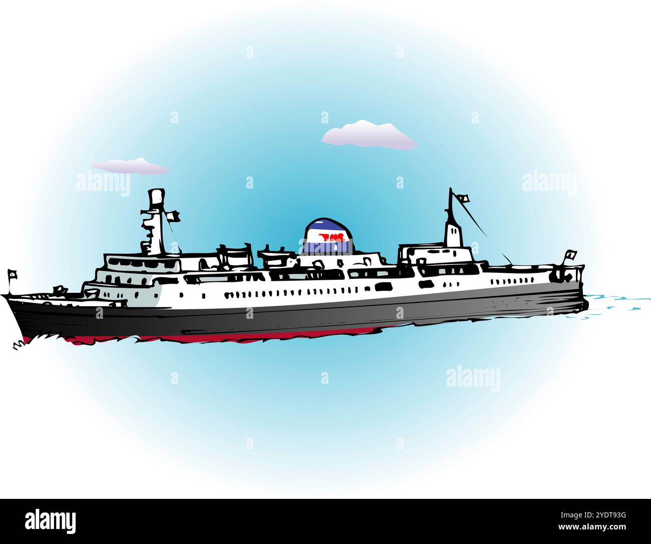 Blue Hakodate ferry Tokachi Maru Stock Photo