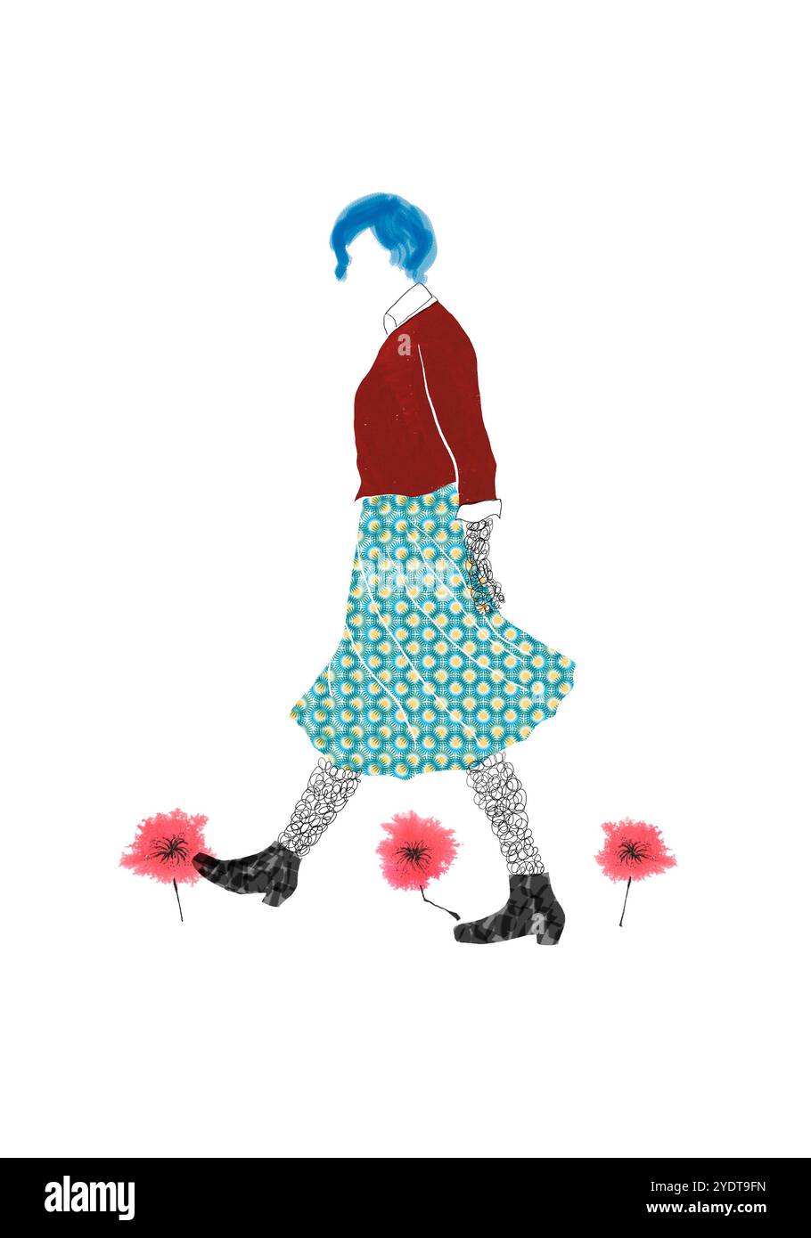 Woman in floral skirt Cut Out Stock Images & Pictures - Alamy