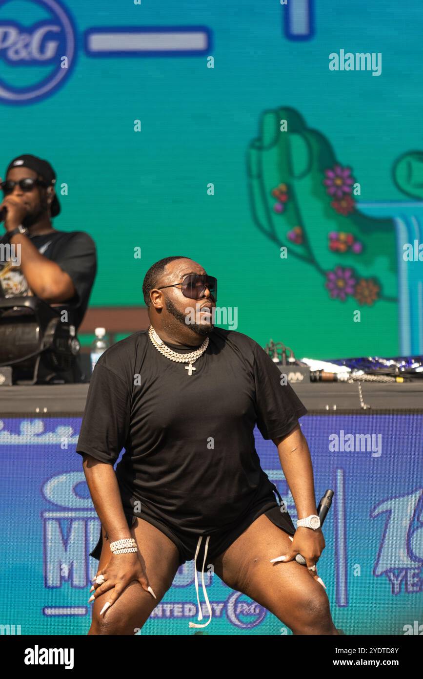 Atlanta, United States. 27th Oct, 2024. Saucy Santana performs during the ONE Musicfest held at Central Park in Atlanta, Georgia on October 27th, 2024. (Photo by Jay Wiggins/Sipa USA) Credit: Sipa USA/Alamy Live News Stock Photo