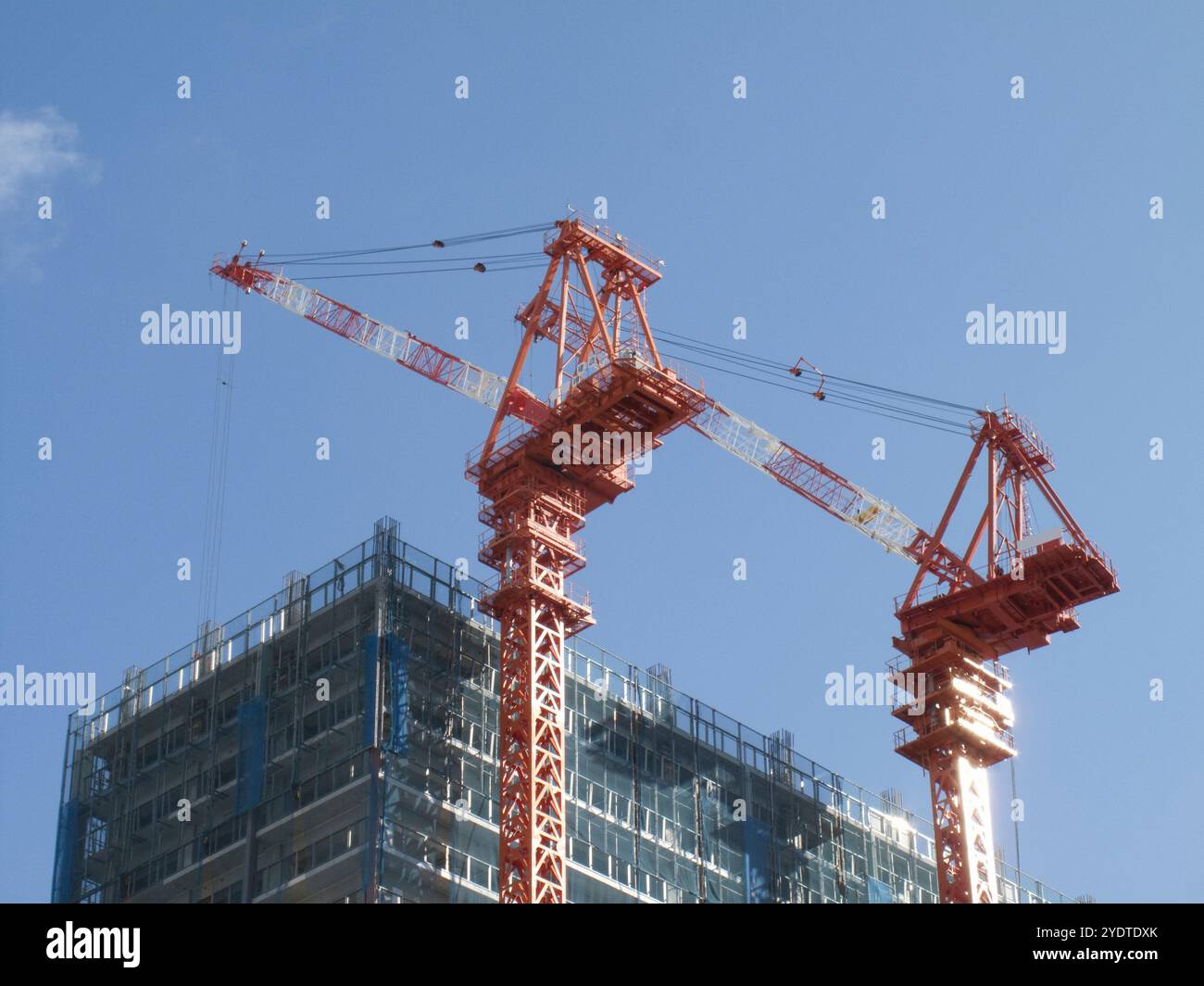 Flat construction crane Stock Photo