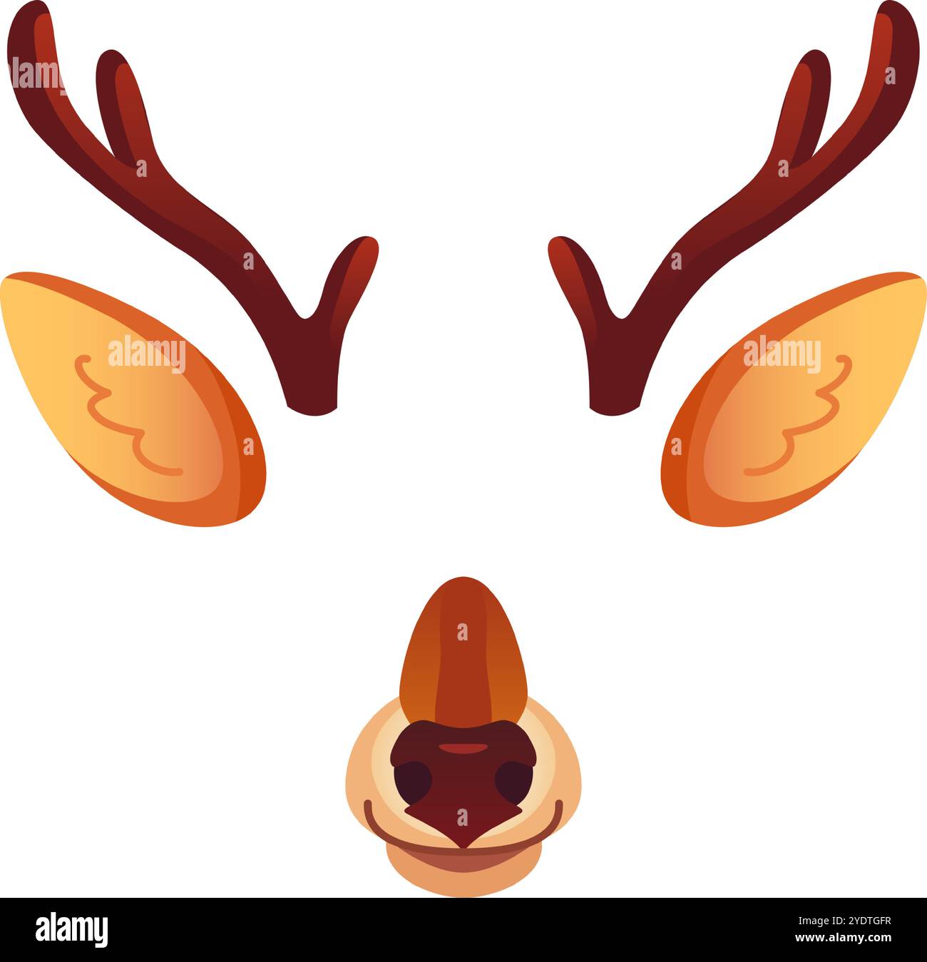 Cartoon reindeer antlers, ears, and nose forming a cheerful christmas ...