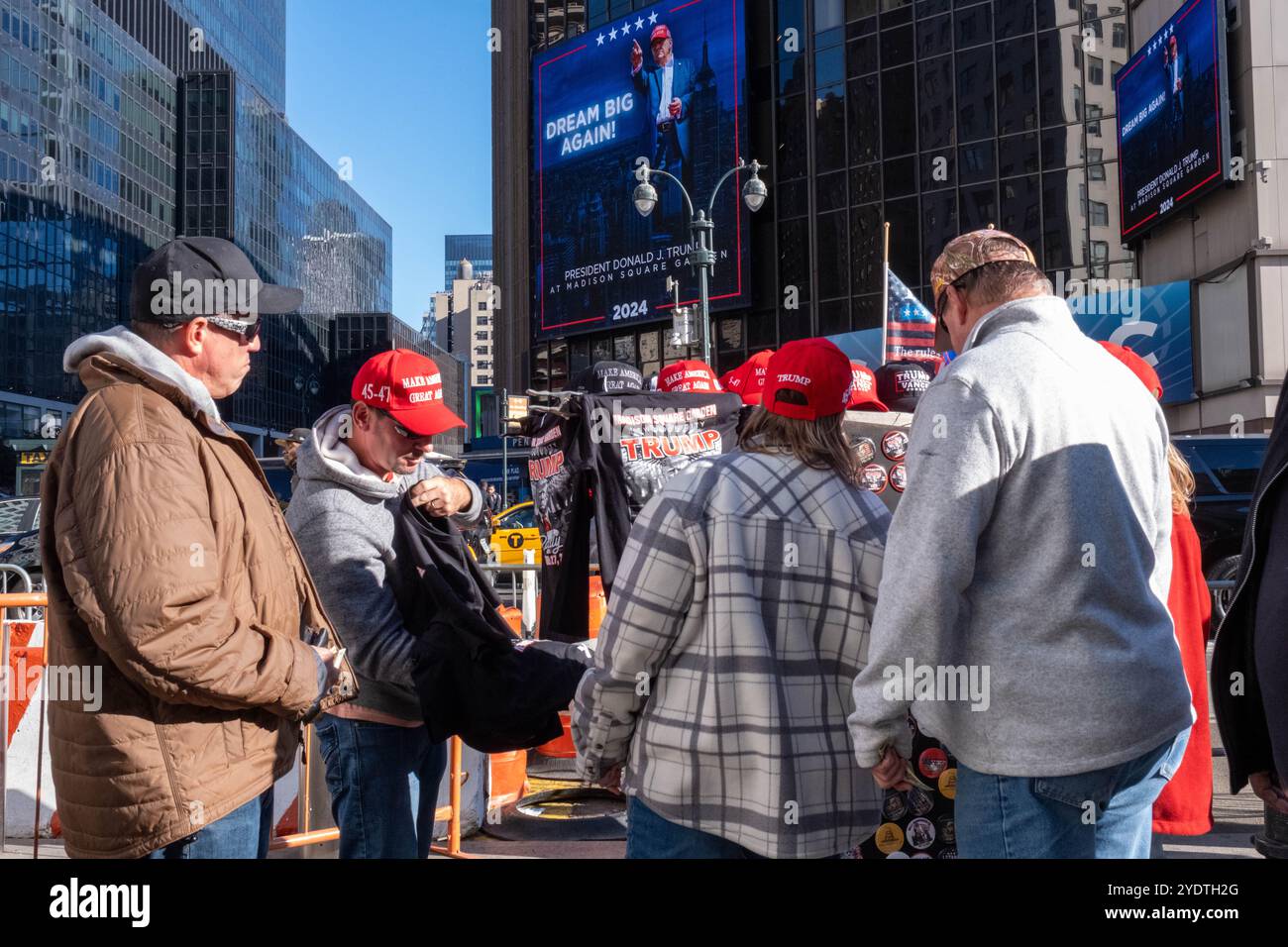 New York, United States. 27th Oct, 2024. A group of Trump supporters ...