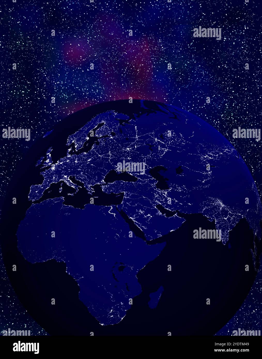 Europe night map hi-res stock photography and images - Alamy