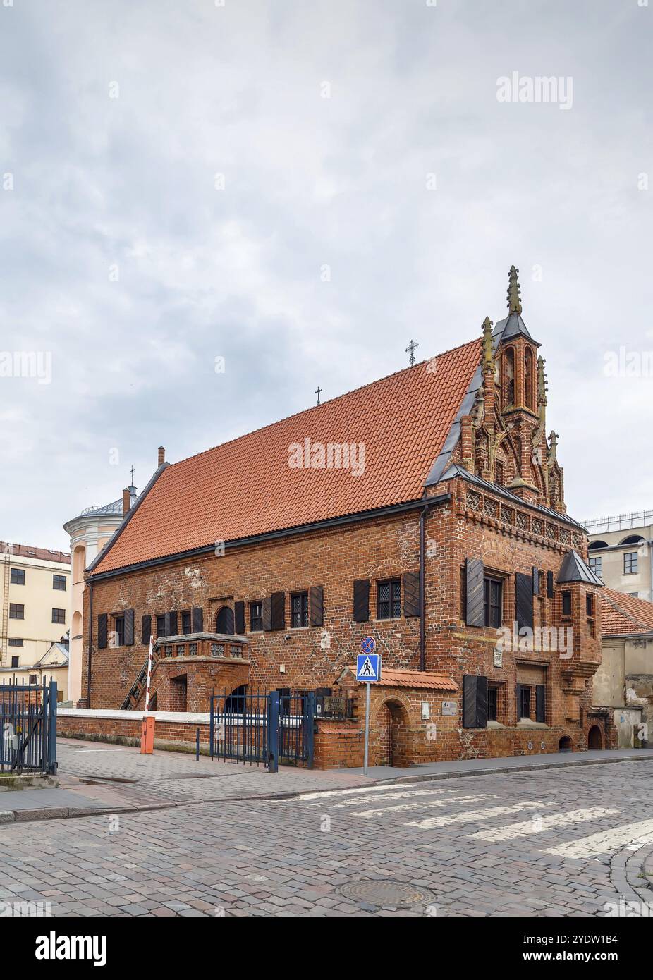 House of Perkunas is one of the most original and Gothic secular buildings, located in the Old Town of Kaunas, Lithuania, Europe Stock Photo