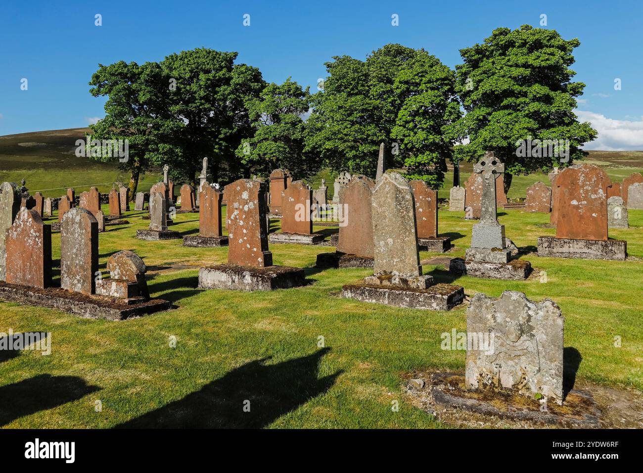 The historic graveyard at this former mining settlement & second highest village in Scotland. Leadhills, South Lanarkshire, Scotland, United Kingdom Stock Photo