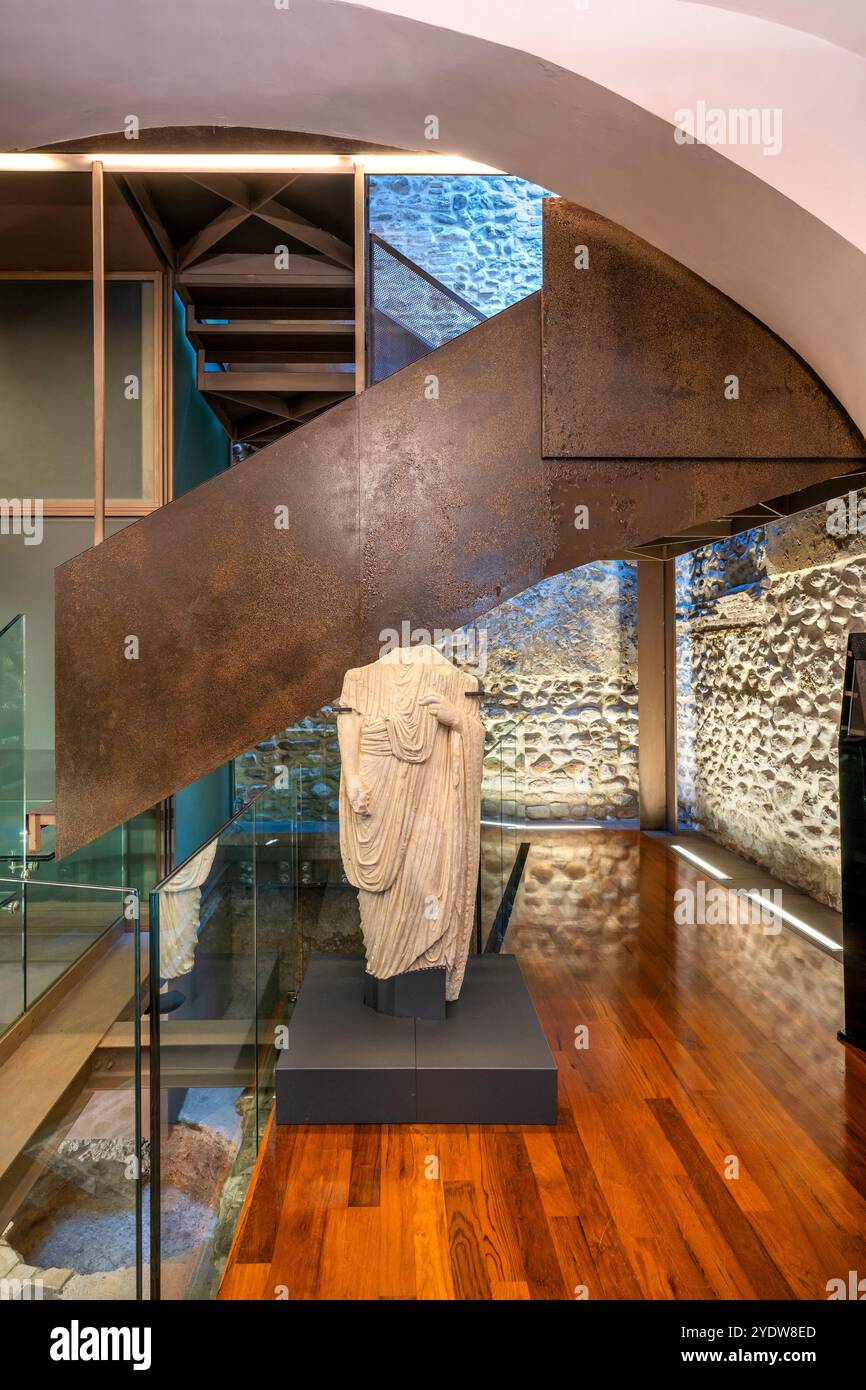 Headless statue of Sextus Histimennius, Tercas Foundation, Melatino Palace, Teramo, Abruzzo, Italy, Europe Stock Photo