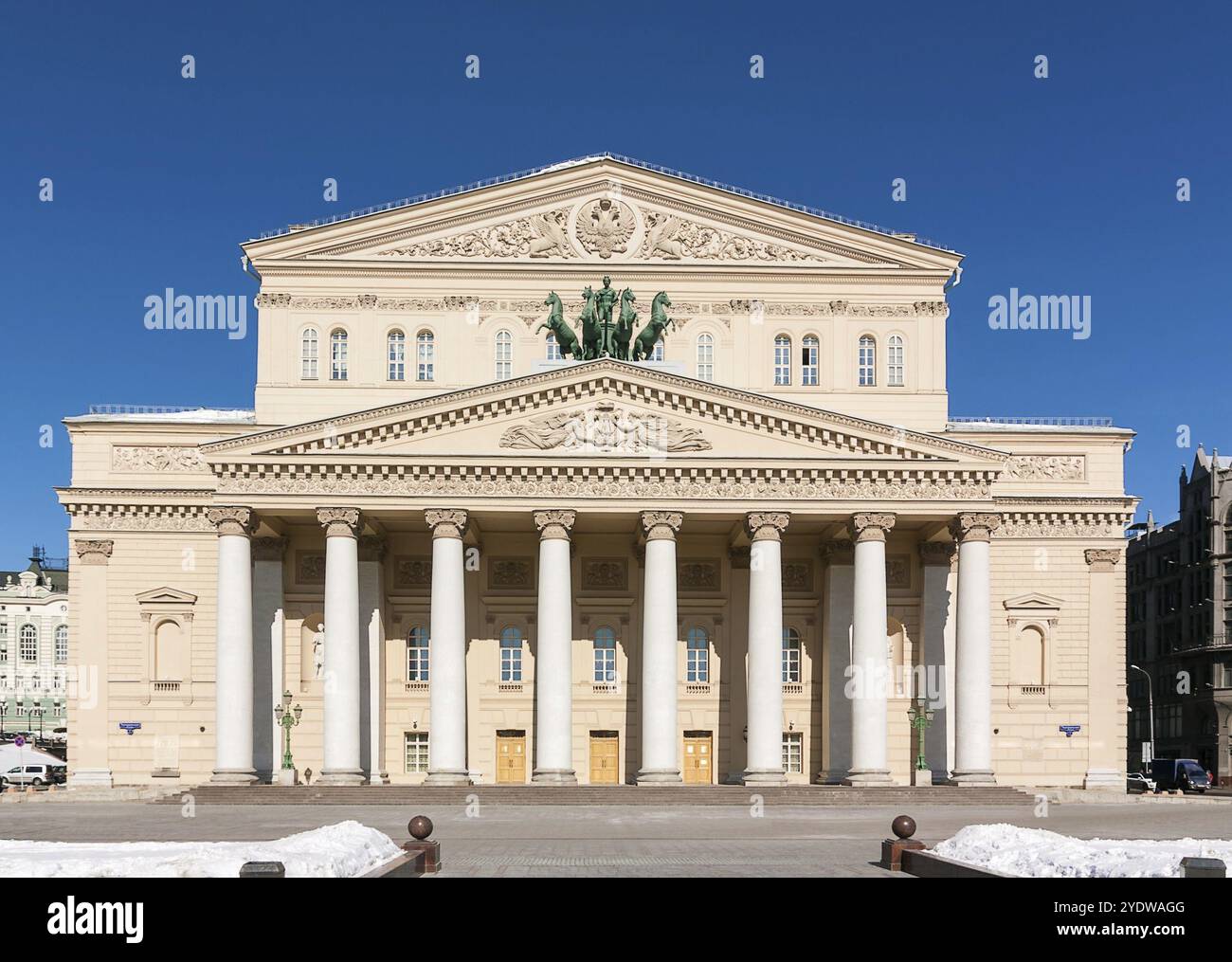 View of the Bolshoi Theatre is the most famous Opera House in Russia Stock Photo