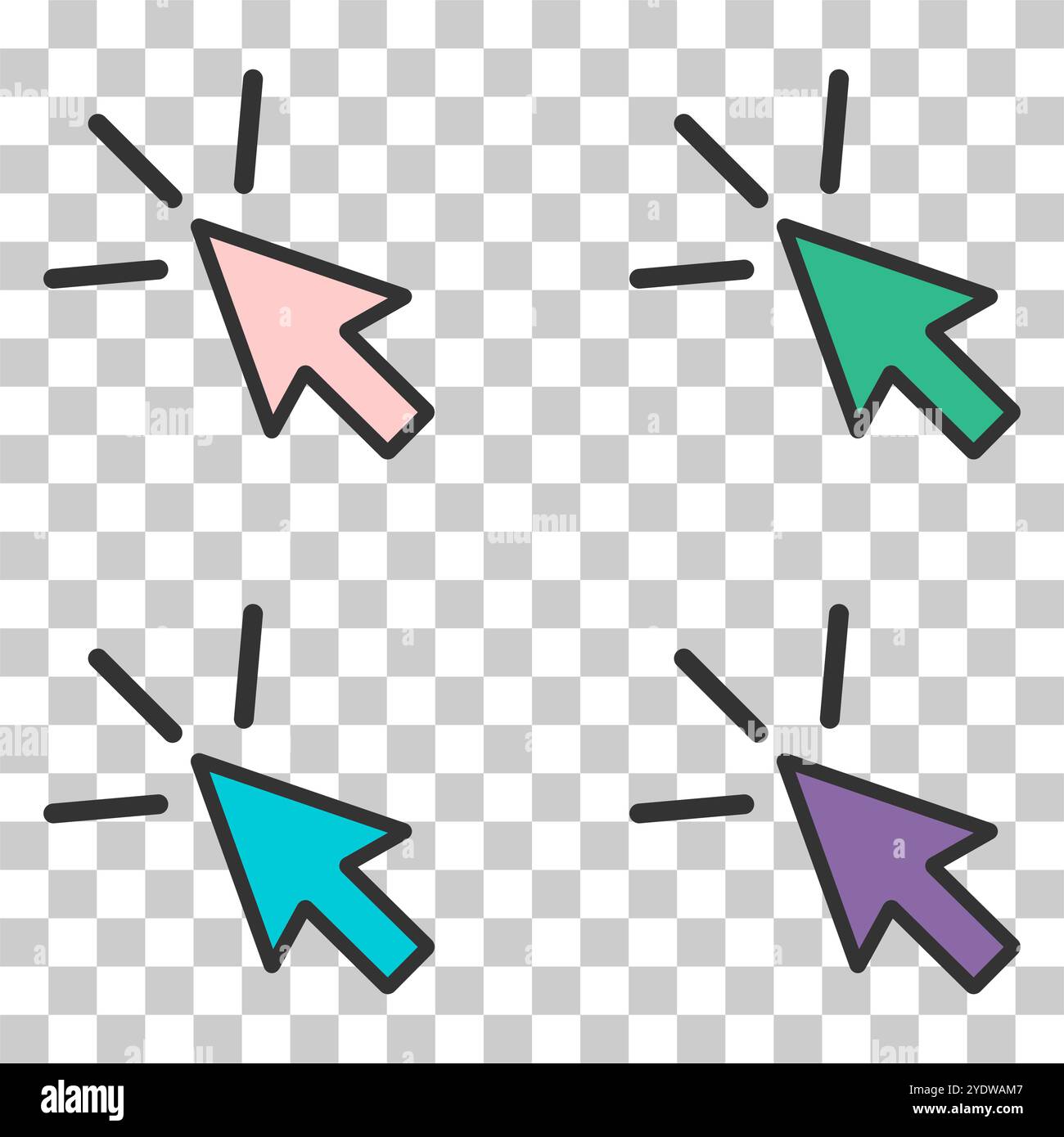 Set of Click arrow mouse icon, web button cursor. Digital design vector illustration . Stock Vector
