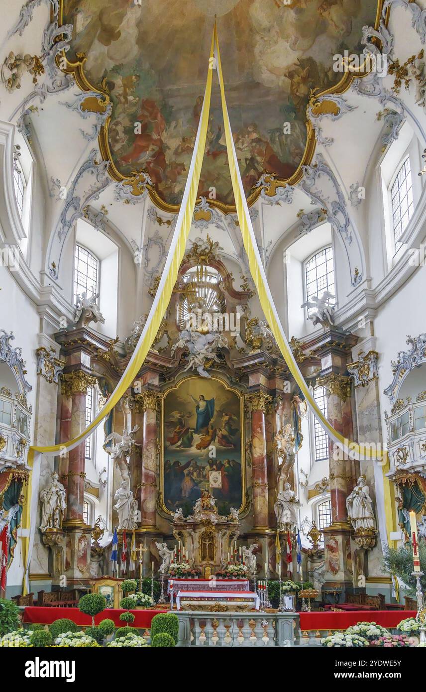 The Basilica of the Fourteen Holy Helpers, Germany. The late Baroque ...