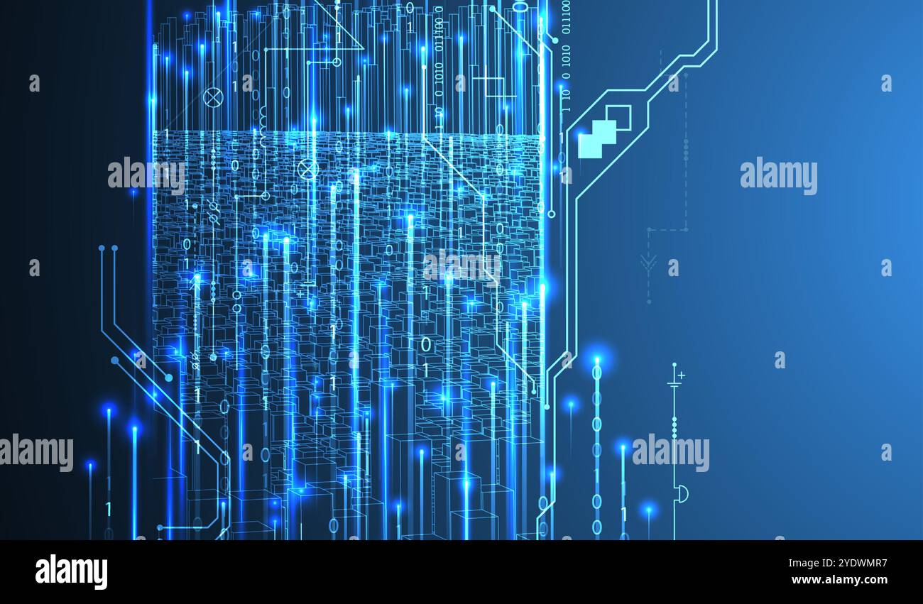 Big Data futuristic, technology light design. Vector datum digital ...