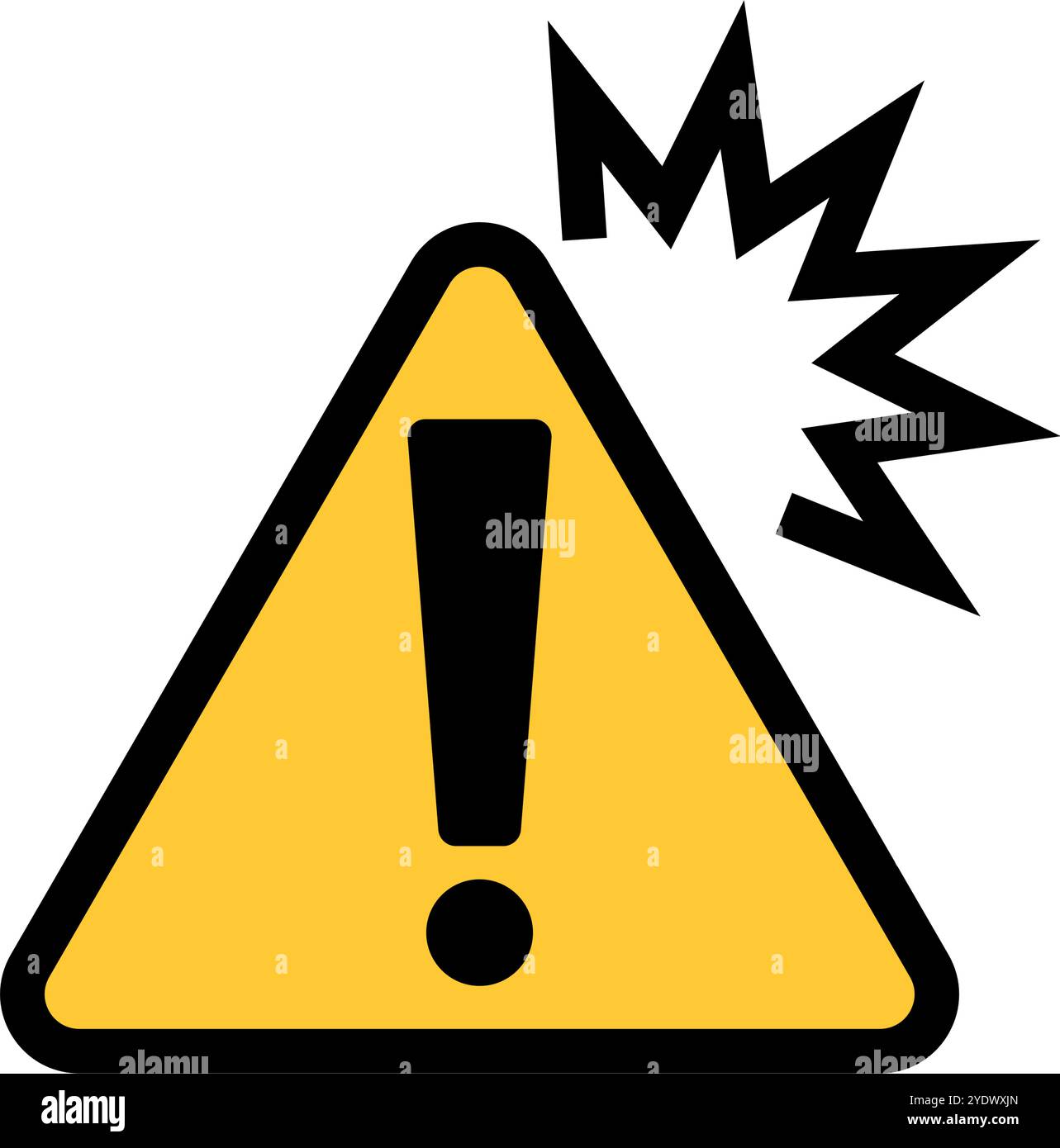 Warning yellow triangle important notice Stock Vector Images - Alamy